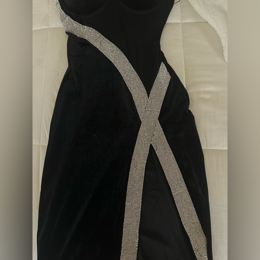 SOLD rare velvet diamanté bustier dress - Picture 5 of 5